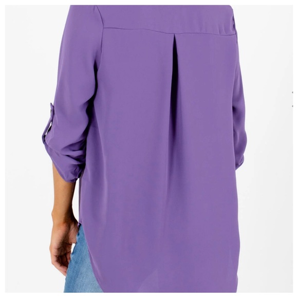 NWT 64 Boho Beautiful V Neck Chiffon Style 3/4 Sleeve Blouse - Picture 2 of 7